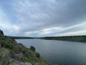 The view of Ririe Reservoir from our campsite in the A loop.